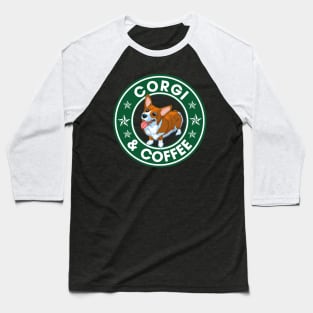 Corgi And Coffee Baseball T-Shirt